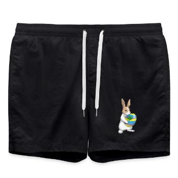 Tétine de Pâques Bunny - Short de bain - noir - Devant - AI Model Male 185 light (185cm)