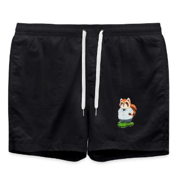 Roter Panda Arzt - Badeshorts - Schwarz - Vorne - AI Model Male 185 light (185cm)