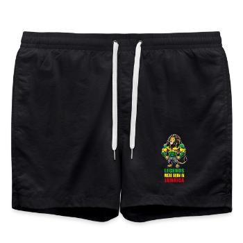 Musique reggae jamaïcaine - Short de bain - noir - Devant - AI Model Male 185 light (185cm)