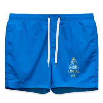 Letztes sauberes Camping Shirt Camper Lagerfeuer - Badeshorts - Cobalt blue - Vorne