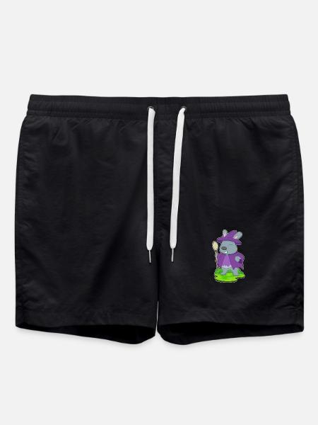 Bunny Witch Broom - Swim Trunks - black