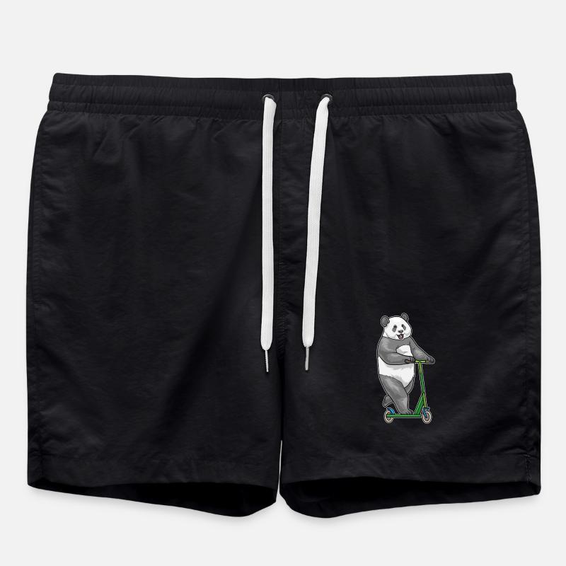 Panda Tretroller - Badeshorts - Schwarz