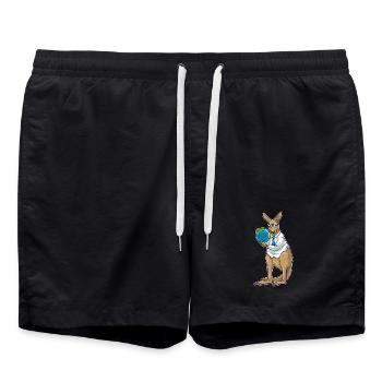 Känguru Geschichte Lehrer Schule - Badeshorts - Schwarz - Vorne - AI Model Male 185 light (185cm)