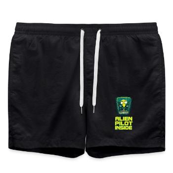 Alien on Board - Swim Trunks - black - Front - AI Model Male 185 light (185cm)