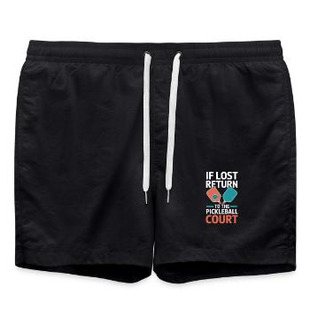Retour Pickleball carré Dinkball cadeau - Short de bain - noir - Devant - AI Model Male 185 light (185cm)