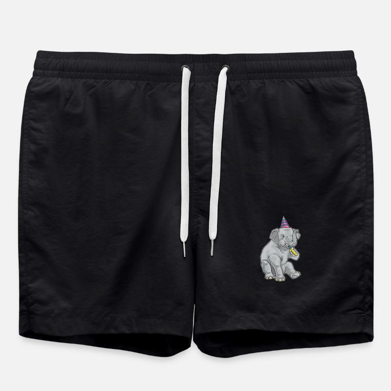 Elephant Birthday Toad - Swim Trunks - black