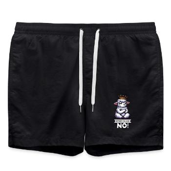 Before You Ask Sheep Sheep Shepherd Sheep Holder - Swim Trunks - black - Front - AI Model Male 185 light (185cm)