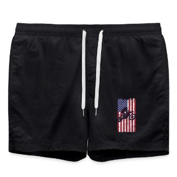 Dirt Biking USA-Flagge - Badeshorts - Schwarz - Vorne - AI Model Male 185 light (185cm)