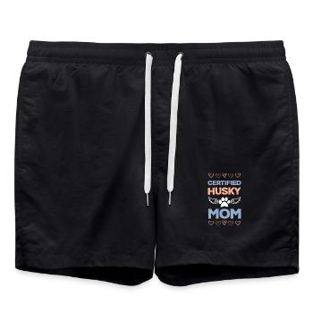 Zertifizierte Husky-Mama - Badeshorts - Schwarz - Vorne - AI Model Male 185 light (185cm)
