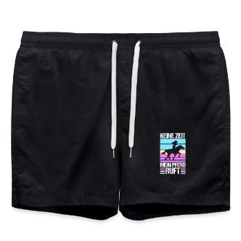 Reiten Pferdeliebhaber Reiterhof Pferde - Badeshorts - Schwarz - Vorne - AI Model Male 185 light (185cm)