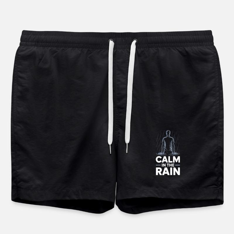 Calm In The Rain Regen - Swim Trunks - black