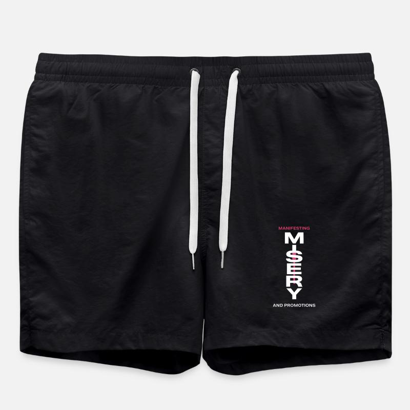 Manifesting Misery Typography - Swim Trunks - black