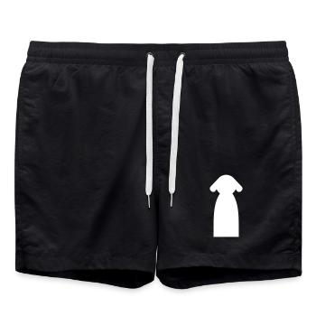 Silhouette de chien – Design minimaliste de chien - Short de bain - noir - Devant - AI Model Male 185 light (185cm)