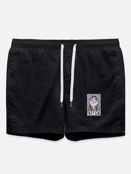 chat - Short de bain - noir