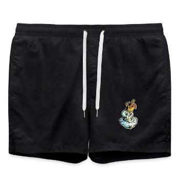 Der königliche Schädel - Badeshorts - Schwarz - Vorne - AI Model Male 185 light (185cm)
