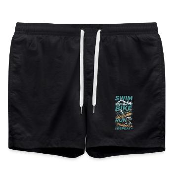 Swim Bike Run Repeat | Triathlon - Badeshorts - Schwarz - Vorne - AI Model Male 185 light (185cm)