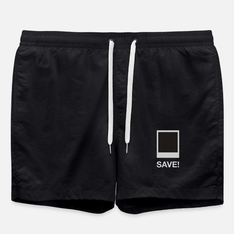 save me - Swim Trunks - black