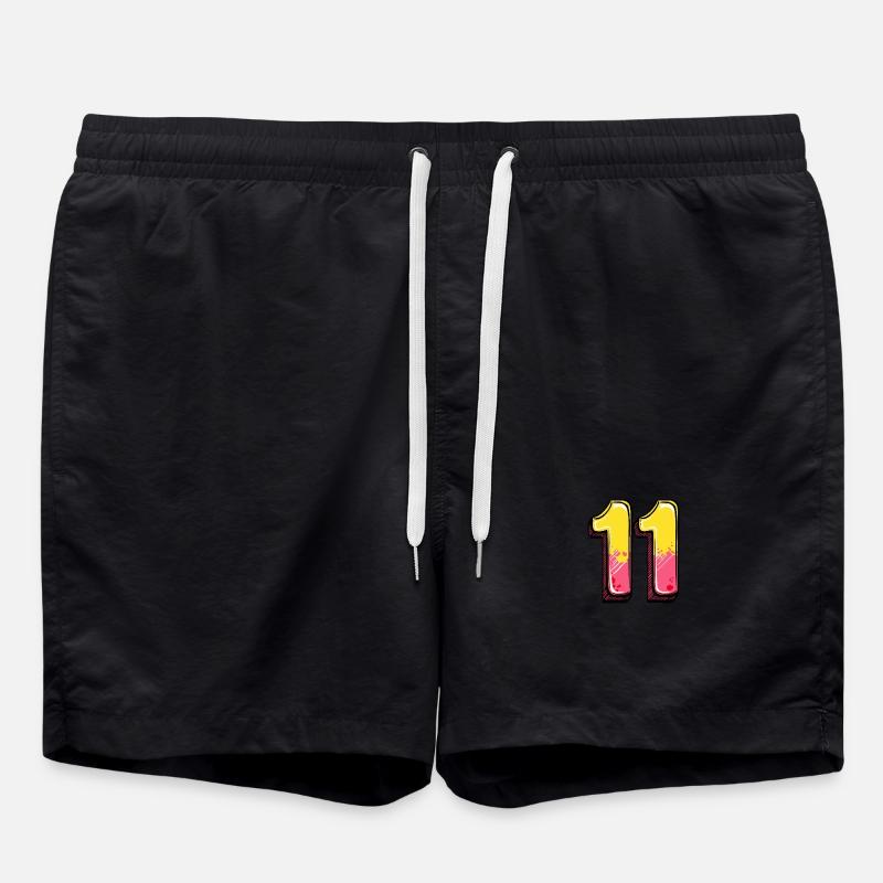 11 Zahl Comic - Badeshorts - Schwarz