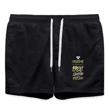 1988 limited edition - Badeshorts - Schwarz - Vorne - AI Model Male 185 light (185cm)