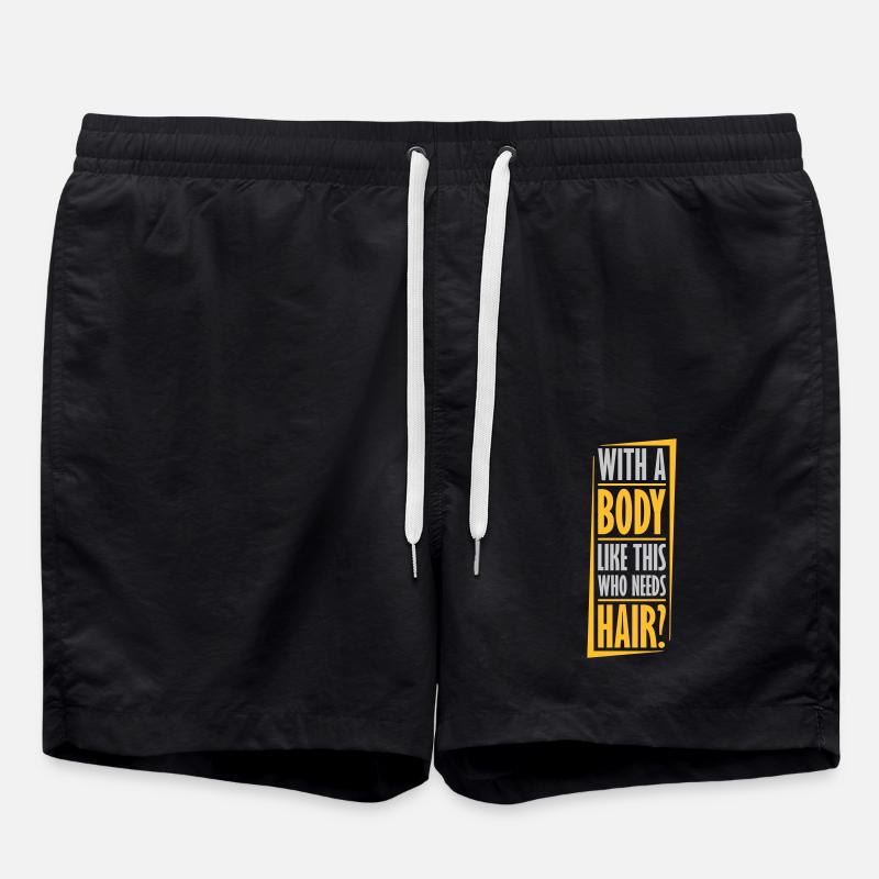 Who Needs Hair Saying - Swim Trunks - black