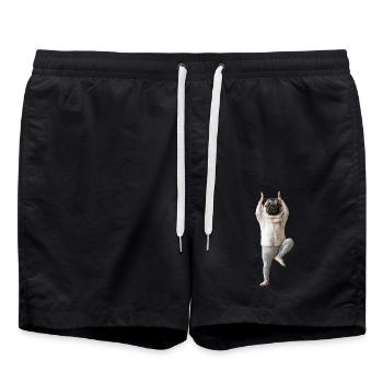 Mops - Badeshorts - Schwarz - Vorne - AI Model Male 185 light (185cm)