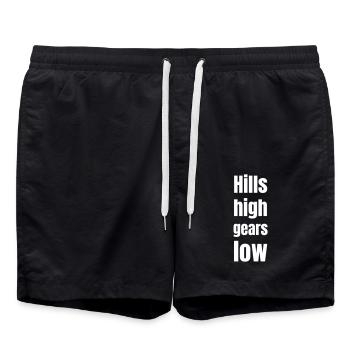 Hills high gears low - Badeshorts - Schwarz - Vorne - AI Model Male 185 light (185cm)