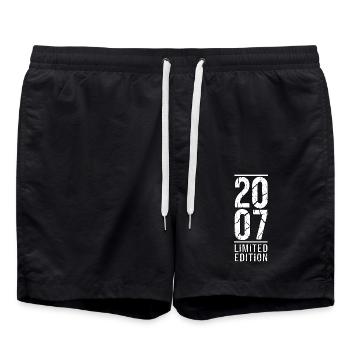 Fabriqué en 2007 – Look rétro vintage - Short de bain - noir - Devant - AI Model Male 185 light (185cm)