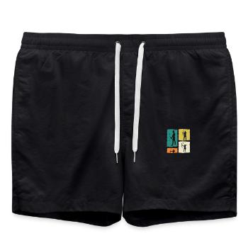 Bogenschießen - Badeshorts - Schwarz - Vorne - AI Model Male 185 light (185cm)