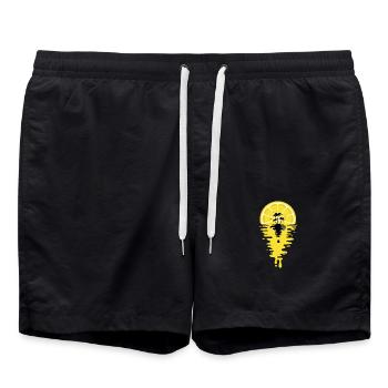Sunset Lemon juice - Lemon Sunset - Swim Trunks - black - Front - AI Model Male 185 light (185cm)