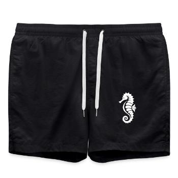Cute little seahorse - Swim Trunks - black - Front - AI Model Male 185 light (185cm)