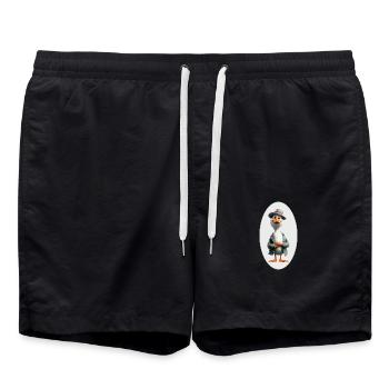 Gans - Badeshorts - Schwarz - Vorne - AI Model Male 185 light (185cm)