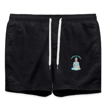 kundalini reiki with buddha e 70 - Swim Trunks - black - Front - AI Model Male 185 light (185cm)
