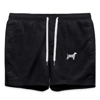 Labrador - Chien mignon Calligraphie Autocollant - Short de bain - noir - Devant - AI Model Male 185 light (185cm)
