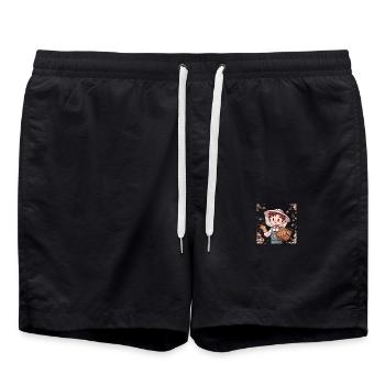 Apiculteur Cartoon 1 - Short de bain - noir - Devant - AI Model Male 185 light (185cm)
