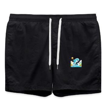 Dauphin Cartoon 1 - Short de bain - noir - Devant - AI Model Male 185 light (185cm)