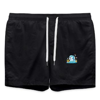 Dauphin Cartoon 2 - Short de bain - noir - Devant - AI Model Male 185 light (185cm)