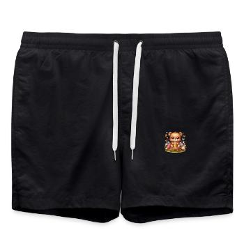 Ourson Cartoon 4 - Short de bain - noir - Devant - AI Model Male 185 light (185cm)
