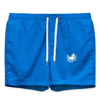 Large Octopus with Eight Arms - Swim Trunks - cobalt blue - Front