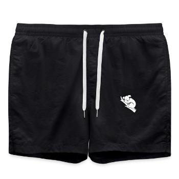 Sleeping koala on a branch - Swim Trunks - black - Front - AI Model Male 185 light (185cm)