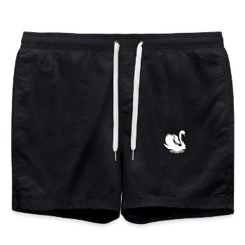 Beau portrait de silhouette de cygne - Short de bain - noir - Devant - AI Model Male 185 light (185cm)