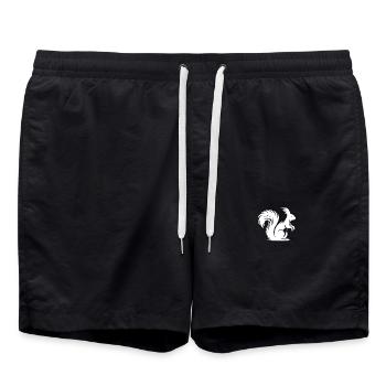 Putziges Eichhörnchen mit buschigem Schwanz - Badeshorts - Schwarz - Vorne - AI Model Male 185 light (185cm)