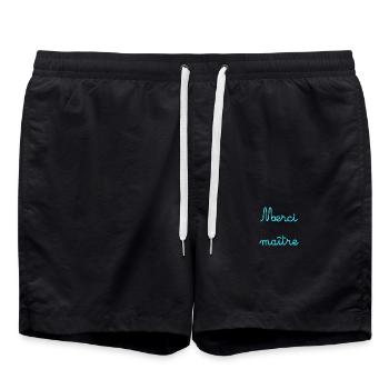 MEISTER. VIELEN DANK. DANKE, MEISTER. MEISTER. MEISTER-GESCHENK - Badeshorts - Schwarz - Vorne - AI Model Male 185 light (185cm)