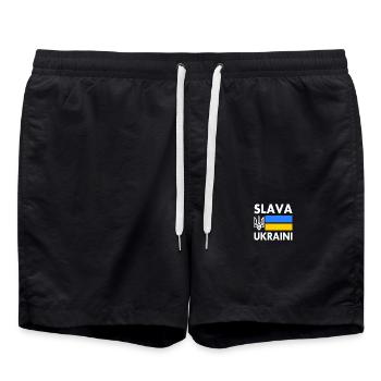 Slava ukraini - Short de bain - noir - Devant - AI Model Male 185 light (185cm)