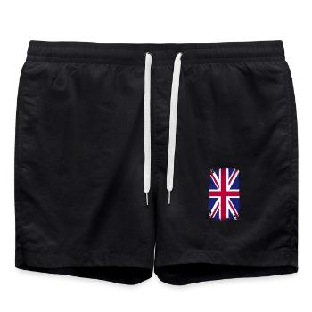 Grunge Union Jack Splash - Badeshorts - Schwarz - Vorne - AI Model Male 185 light (185cm)