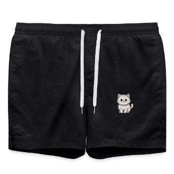 Persian cat - Swim Trunks - black - Front - AI Model Male 185 light (185cm)