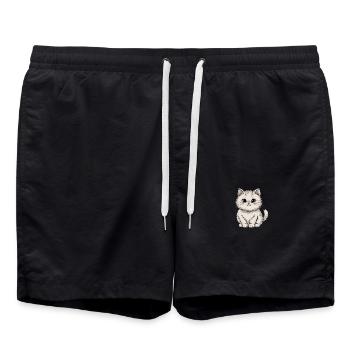Persian cat - Swim Trunks - black - Front - AI Model Male 185 light (185cm)