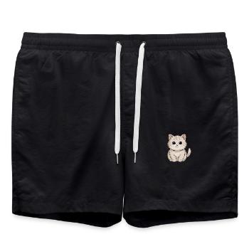 Persian cat - Swim Trunks - black - Front - AI Model Male 185 light (185cm)