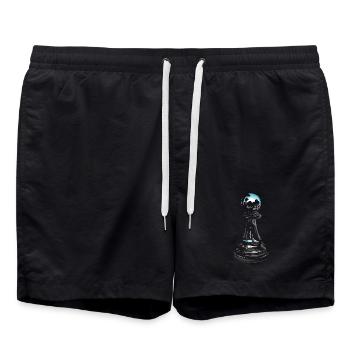 Schach Bauer Pawn Schachspieler Logo Schachverein - Badeshorts - Schwarz - Vorne - AI Model Male 185 light (185cm)
