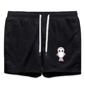 Kawaii phoque phoques phoques phoques animaux kawaii - Short de bain - noir - Devant - AI Model Male 185 light (185cm)