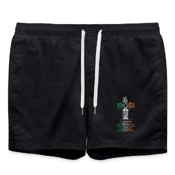 Celtic Cross - Swim Trunks - black - Front - AI Model Male 185 light (185cm)
